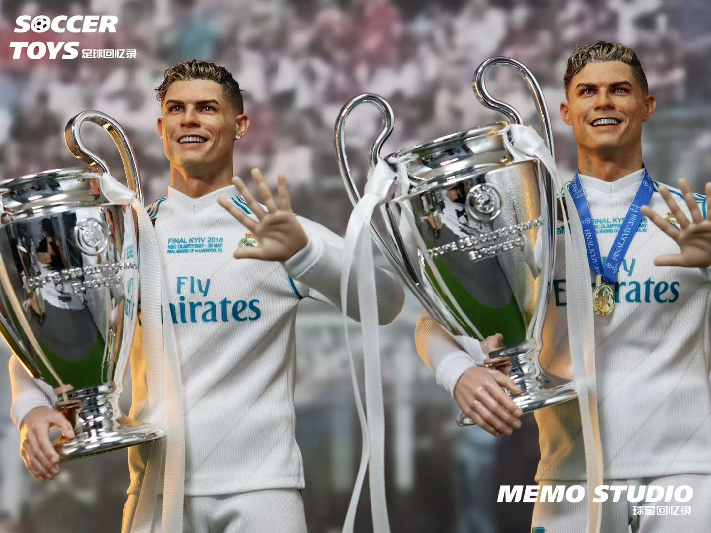 Memo Studio 1/6 Cristiano Ronaldo Real Madrid Action Figure “Curly Hair & Smile Expression”