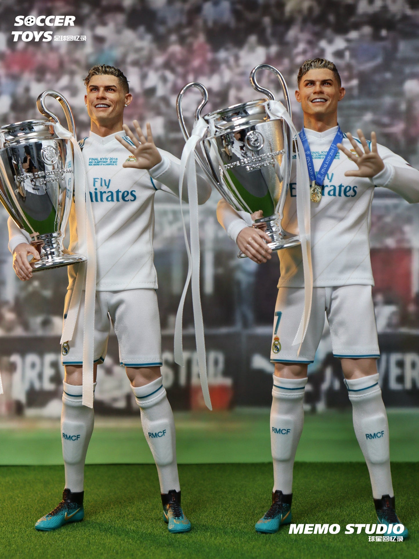 Memo Studio 1/6 Cristiano Ronaldo Real Madrid Action Figure “Curly Hair & Smile Expression”