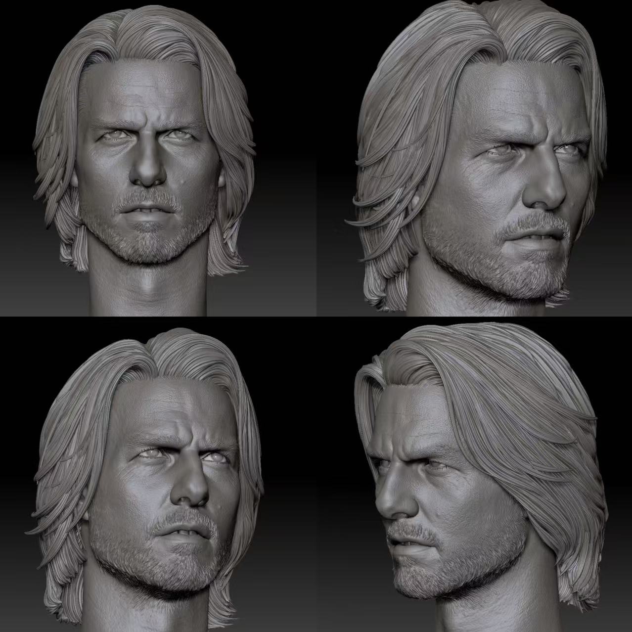 1/6 The Last Samurai – Unpainted Head Sculpt