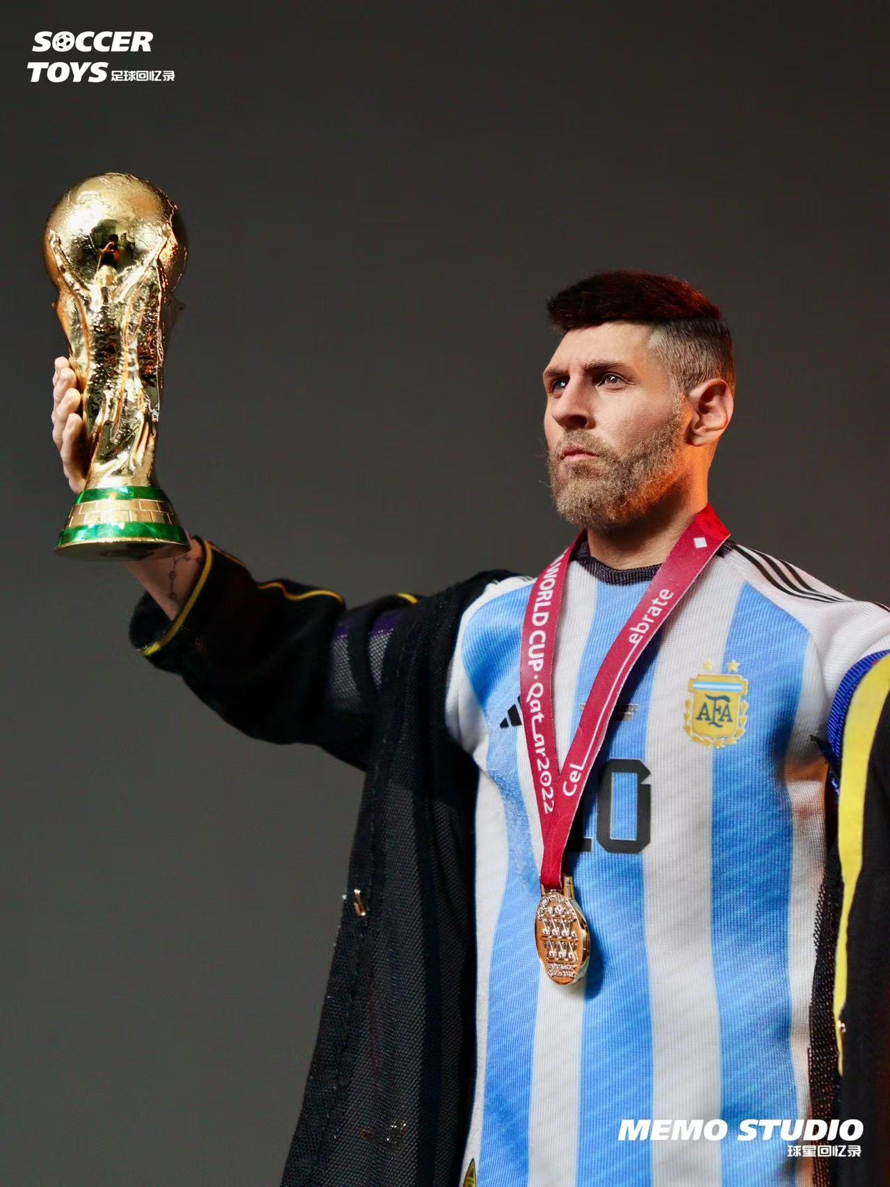 Memo Studio Soccer Memoir Custom 1/6 Lionel Messi Qatar World Cup Champion Figure