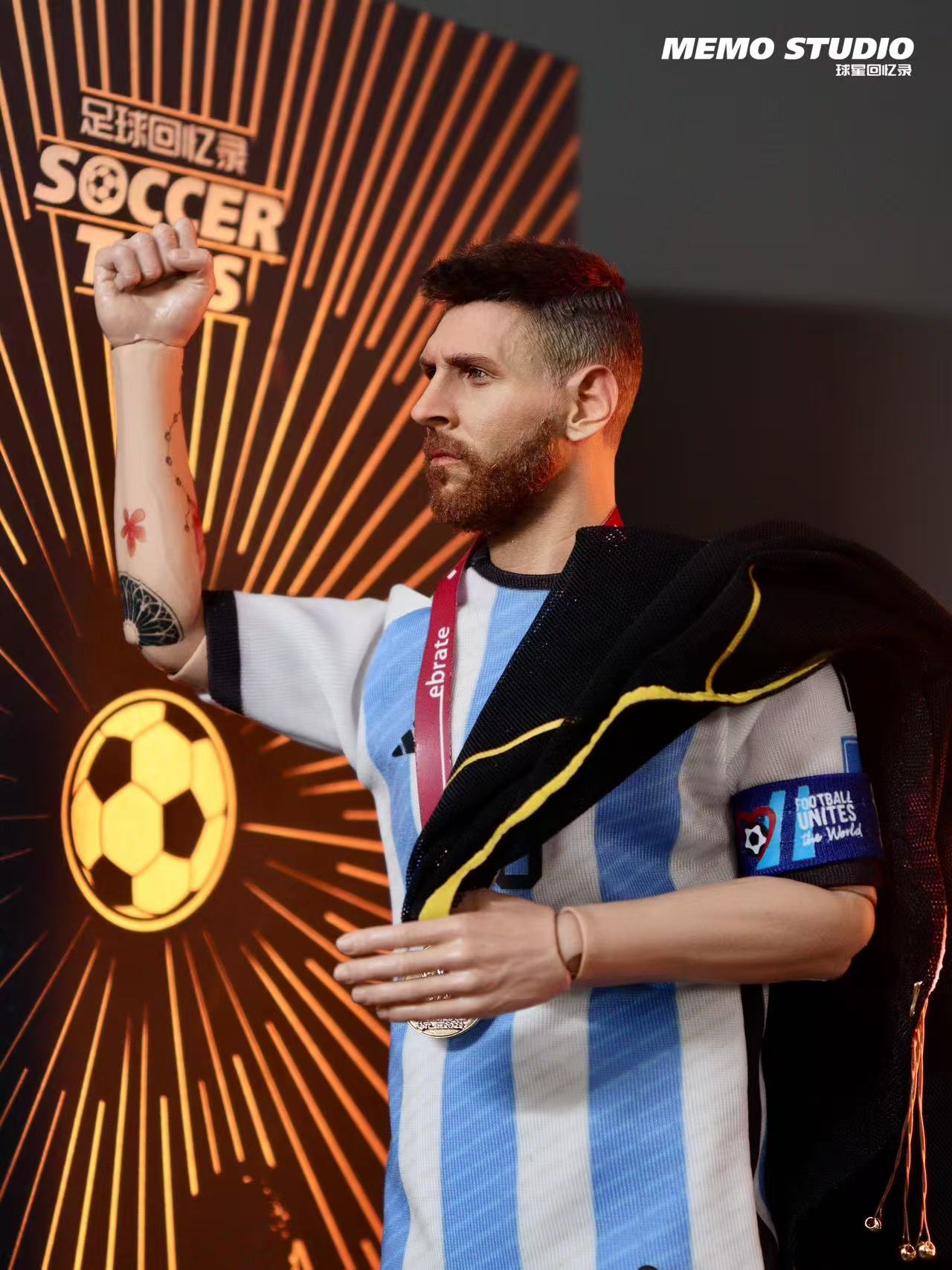 Memo Studio Soccer Memoir Custom 1/6 Lionel Messi Qatar World Cup Champion Figure