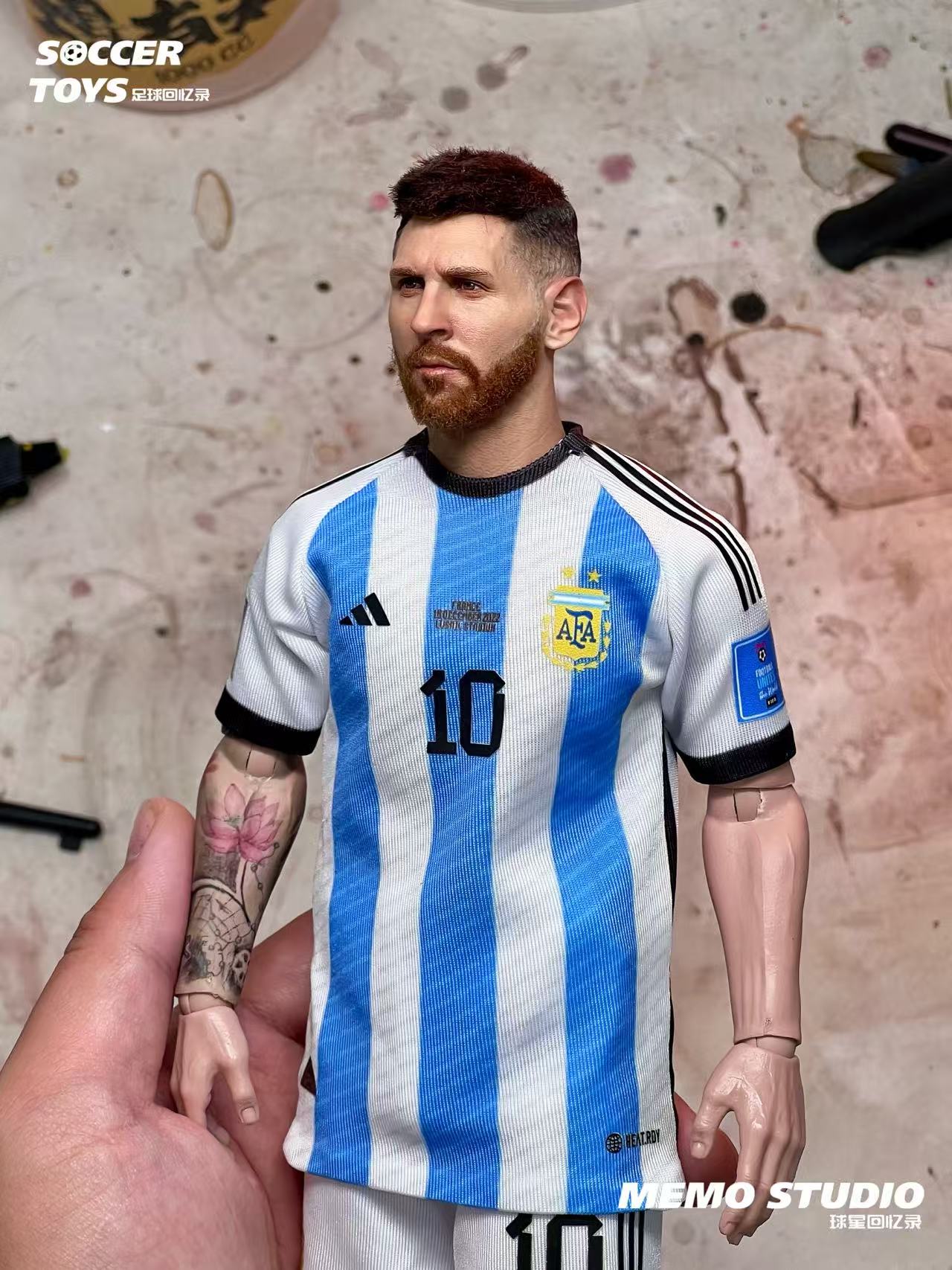 Memo Studio Soccer Memoir Custom 1/6 Lionel Messi Qatar World Cup Champion Figure