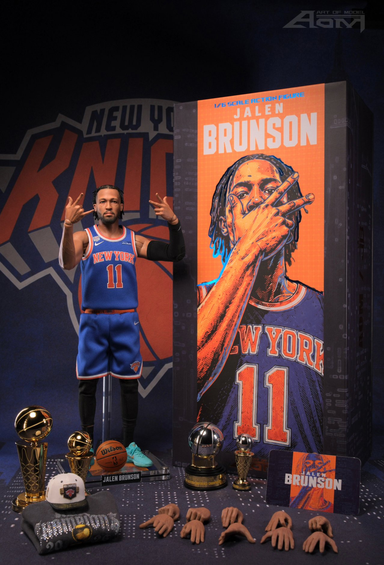 AOM Studio 1/6 Jalen Brunson 2026 NBA Finals MVP Championship Set