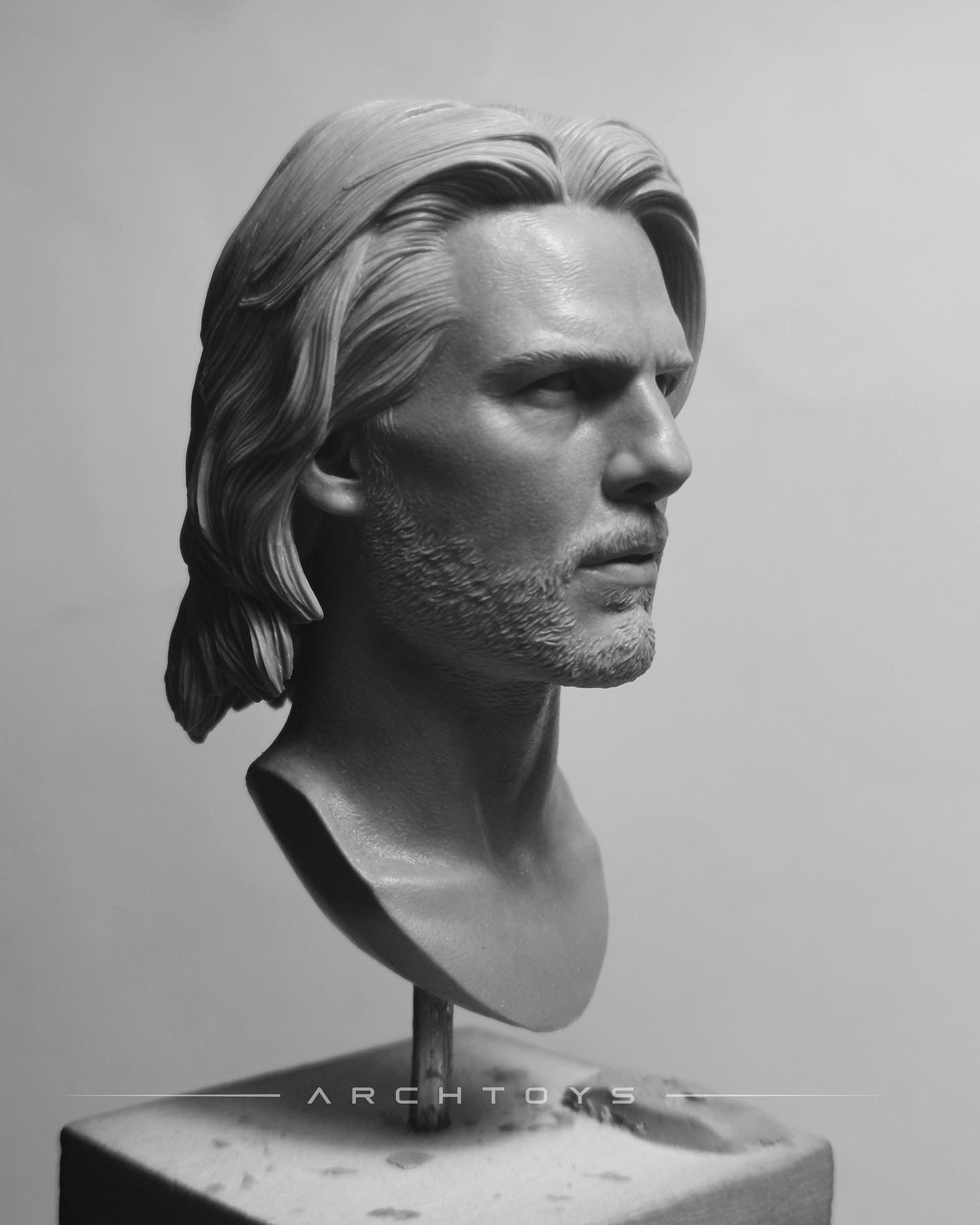 Archtoy 1/6 The Last Samurai Unpainted Head Sculpt (2.0)