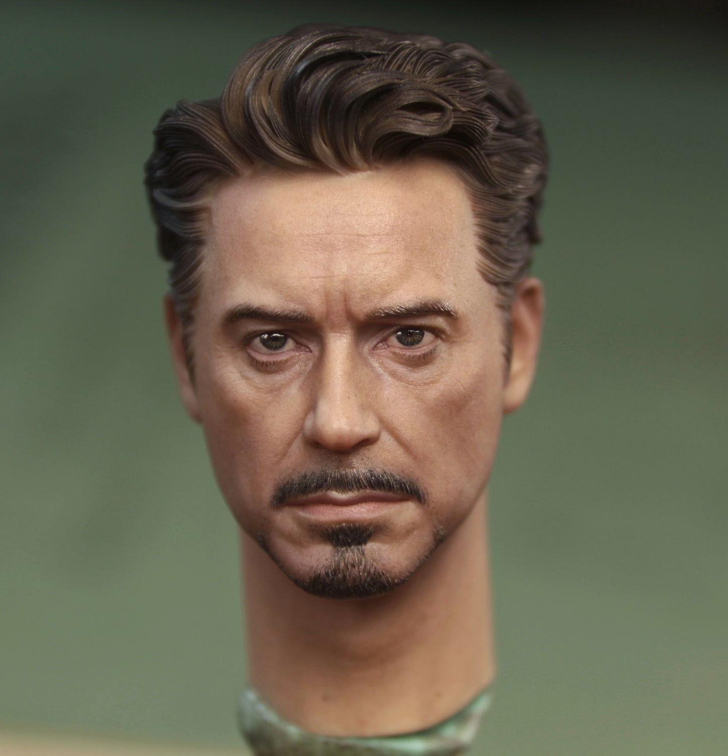 Tony Stark 1/6 Unpainted Head Sculptures from <Iron Man 2> (2010).