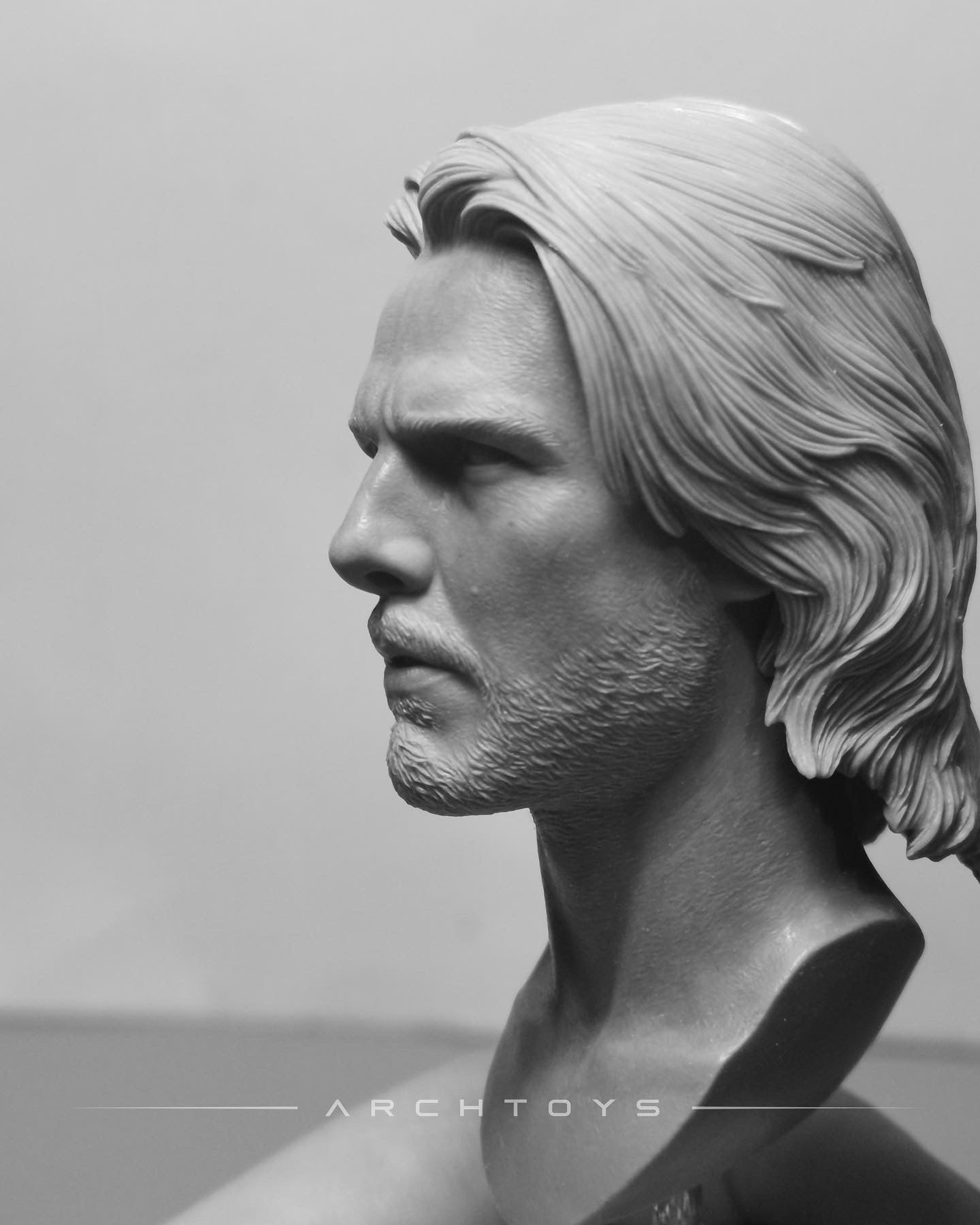 Archtoy 1/6 The Last Samurai Unpainted Head Sculpt (2.0)